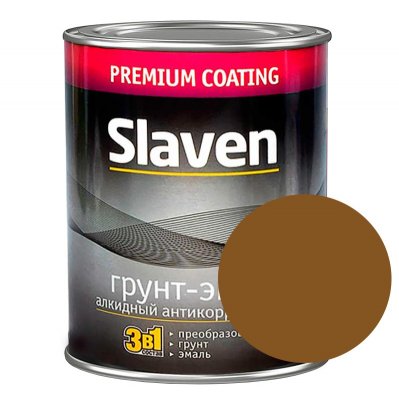 Slaven грунт-эмаль коричневый 1,1 кг